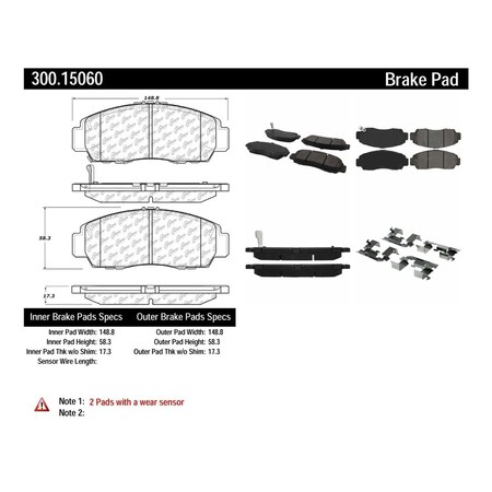 Centric Parts Centric 300.15060 Premium Semi-Met Pads w/Shims 300.15060